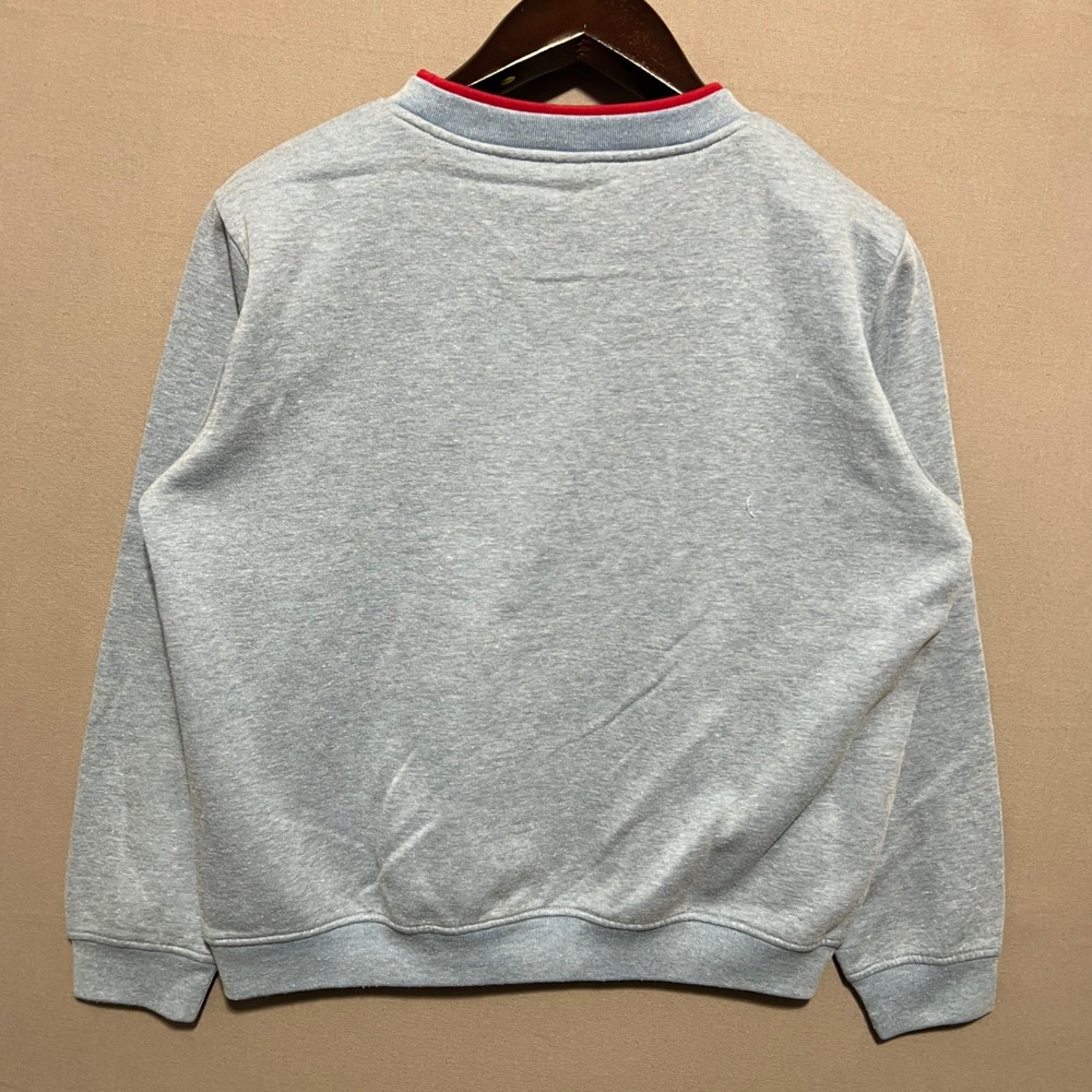 Haband Womens Blue Patchwork Heart Love is Patient Sweatshirt L Double Collar - Picture 5 of 5